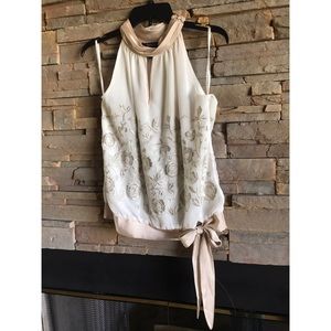 WhiteHouse Black Market | Metallic embroidered Top